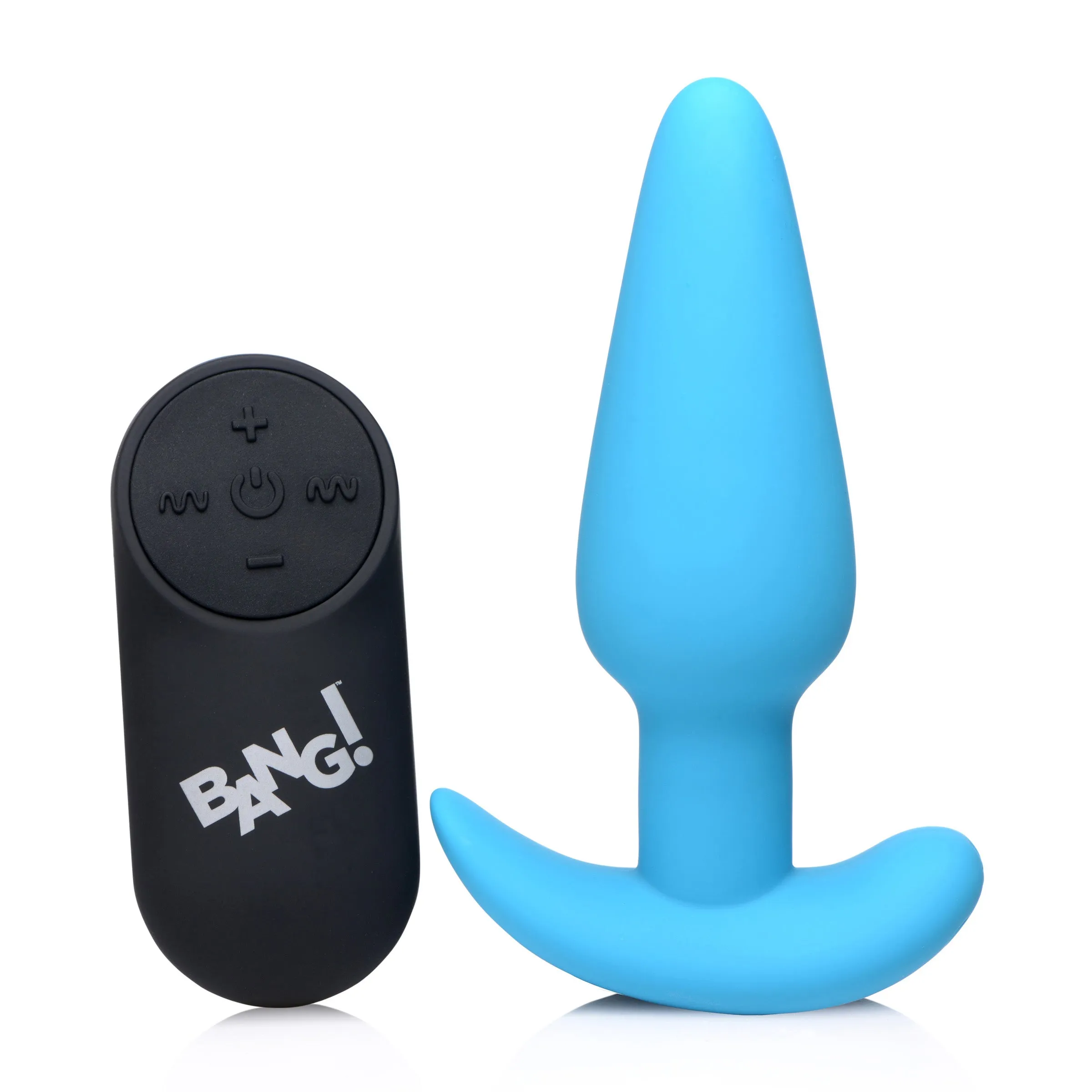 21X Remote Control Vibrating Silicone Butt Plug - Blue