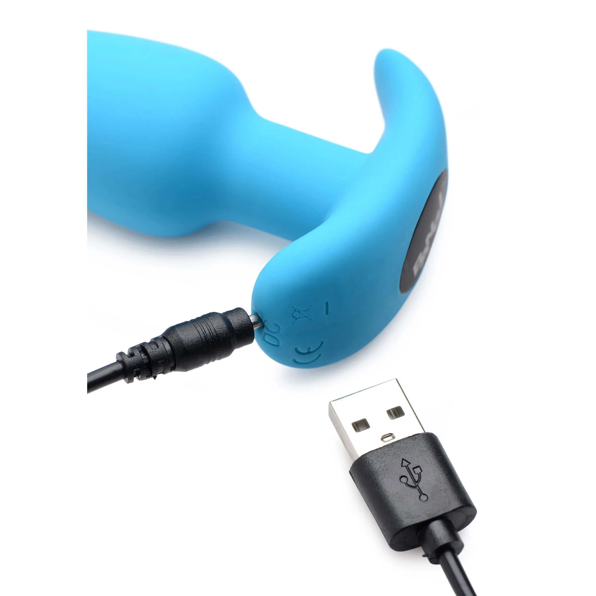 21X Remote Control Vibrating Silicone Butt Plug - Blue