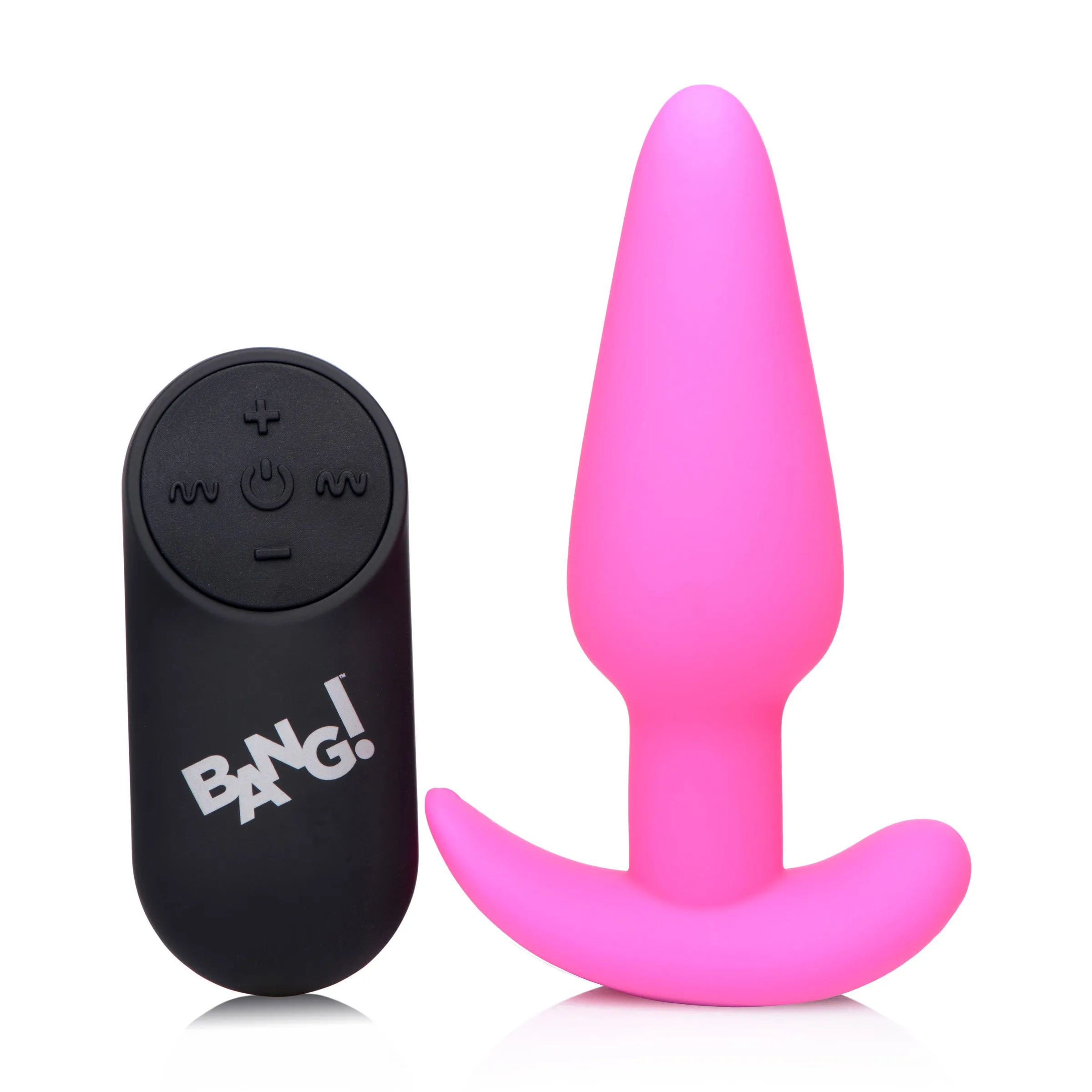 21X Remote Control Vibrating Silicone Butt Plug - Pink