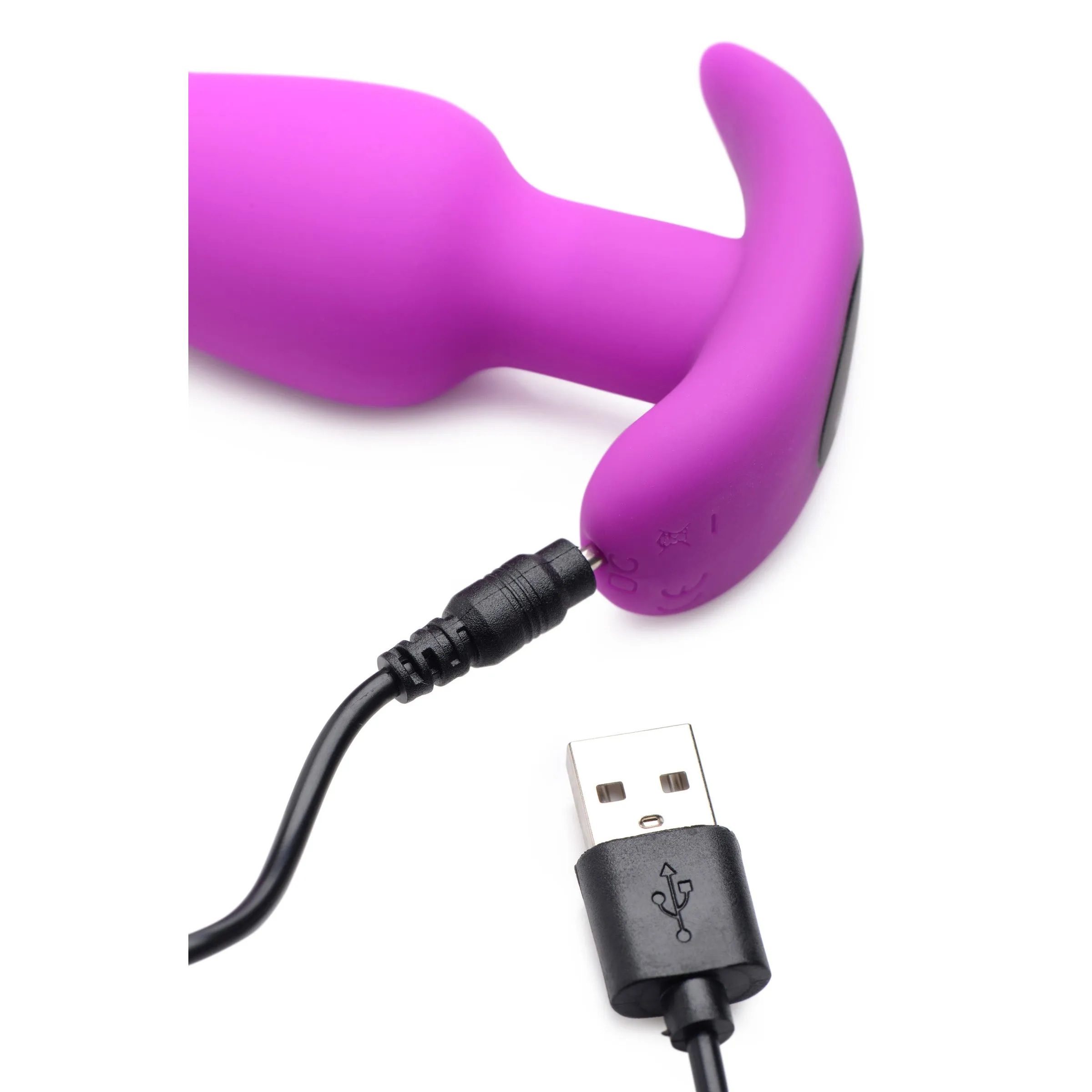 21X Remote Control Vibrating Silicone Butt Plug - Purple
