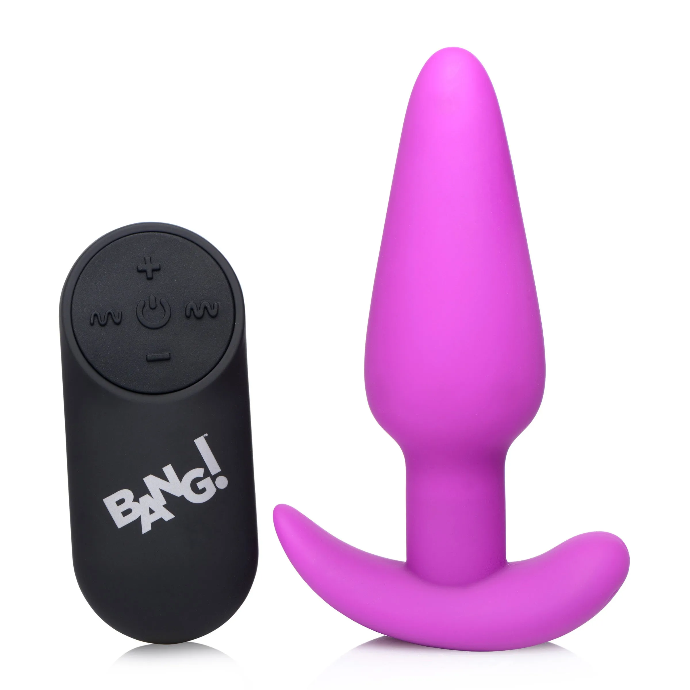 21X Remote Control Vibrating Silicone Butt Plug - Purple