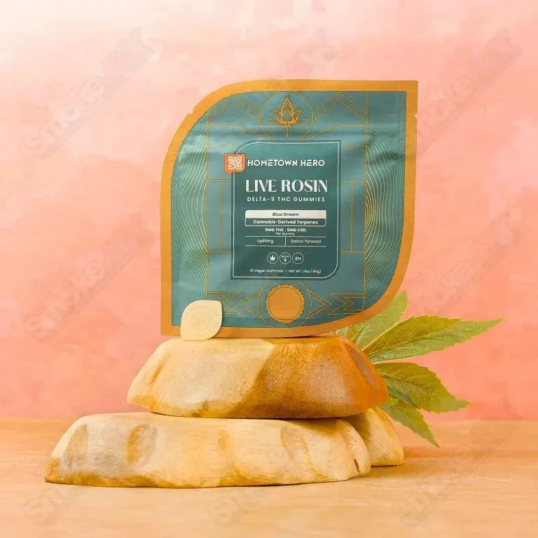 5mg Blue Dream Live Rosin D9 CBD Gummies  (5mg/5mg) Hometown Hero