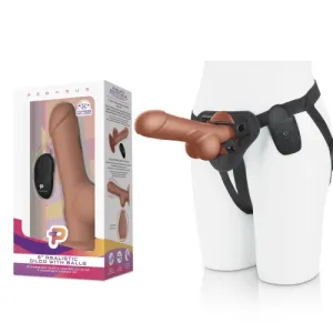 8” Remote Control Realistic Silicone dildo with balls and Harness included