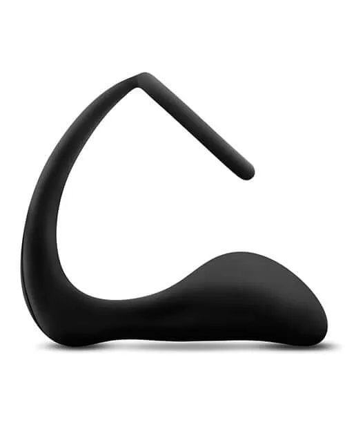 Anal Adventures Platinum Cock Ring Plug - 100% Silicone, Prostate Massage, Black