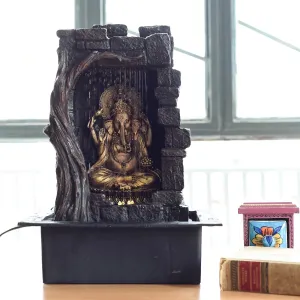 ANAVADYA Ganesh Water Fountain for Home Decor Showpiece Garden Decoration,Deep Basin and Natural River,Indoor Zen Relaxation for Office,Livingroom,Bedroom Decor for Gift (30 X 22 X 40 CM)