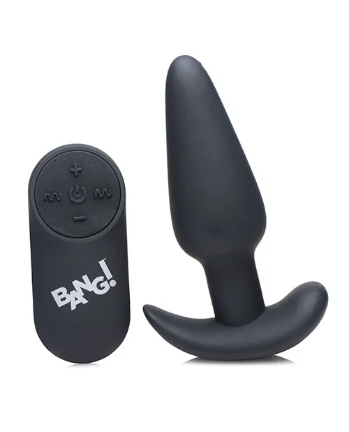 Bang! 21X Vibrating Silicone Butt Plug w/ Remote - Black