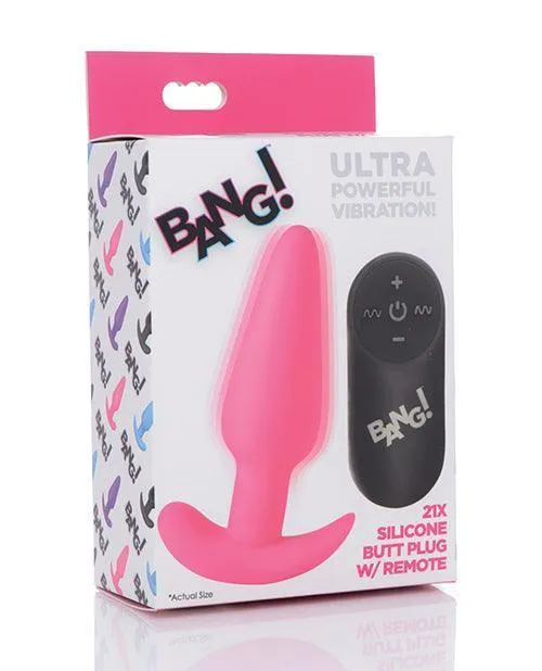 Bang! 21x Vibrating Silicone Butt Plug W/remote
