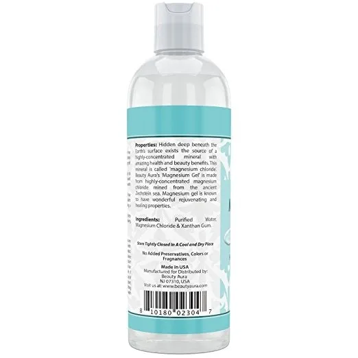 Beauty Aura 100% Pure Magnesium Gel | 16 Fl Oz