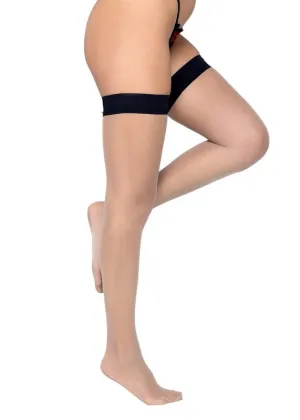 Black Sheer Stay Up Thigh High Sexy Stockings (Red and Pink are Available)