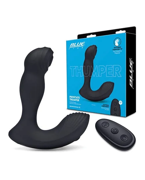 Blue Line Vibrating Prostate Thumper with remote - Black