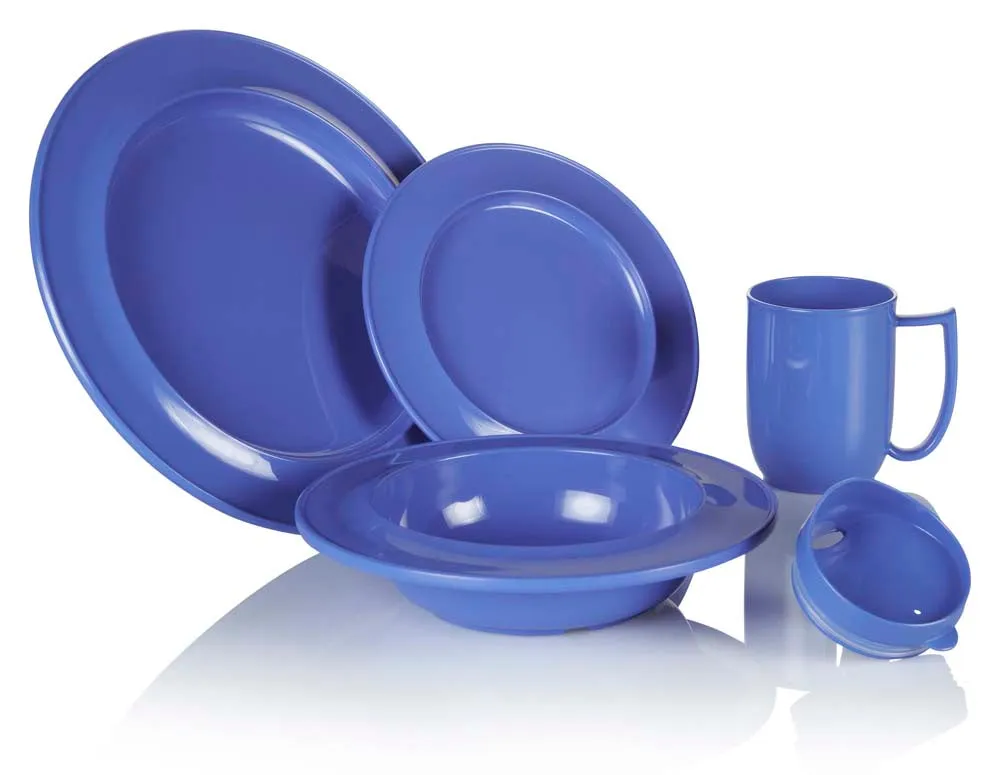 Blue mug with feeder lid