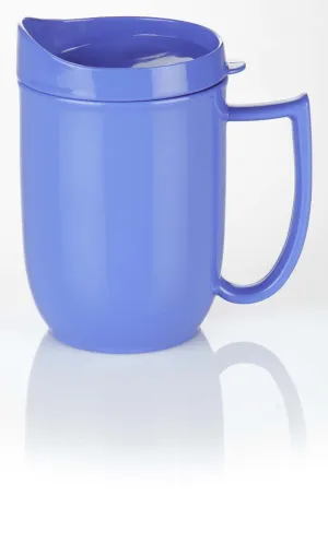 Blue mug with feeder lid