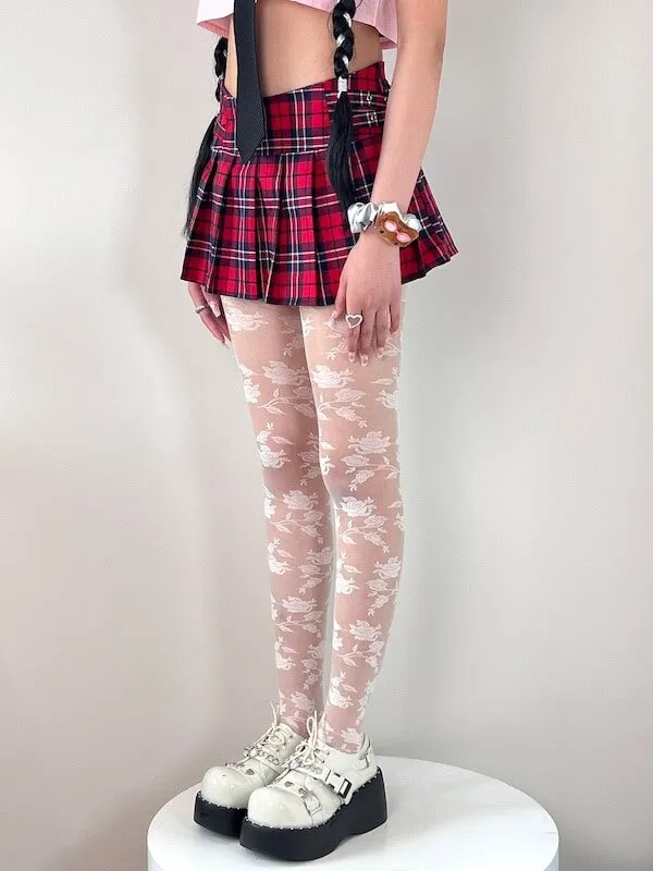 Camellia coquette lace tights