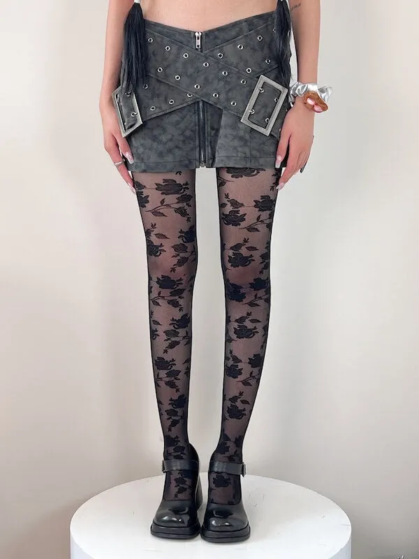 Camellia coquette lace tights