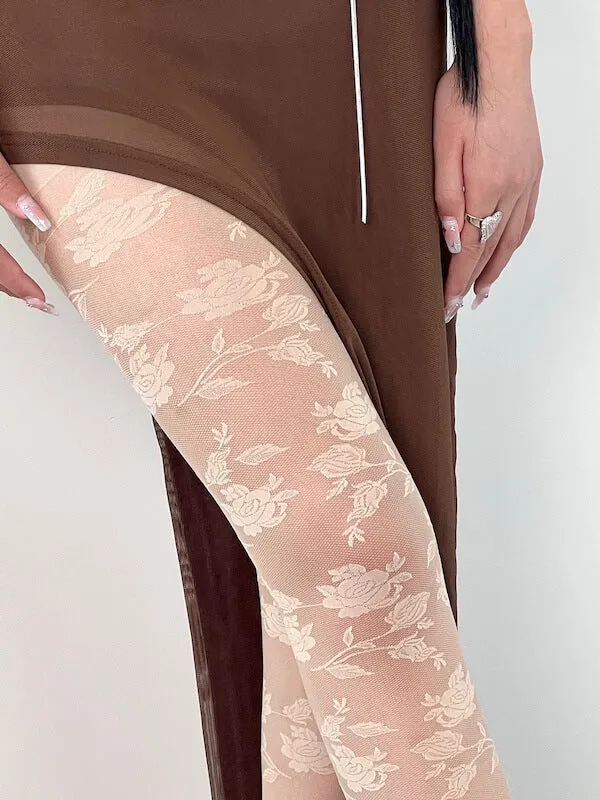 Camellia coquette lace tights