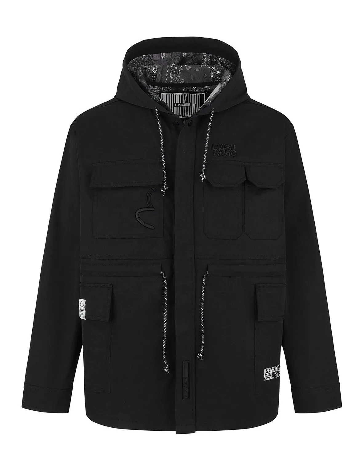 Embroidery Multi-pocket Relax Fit Shirt Jacket