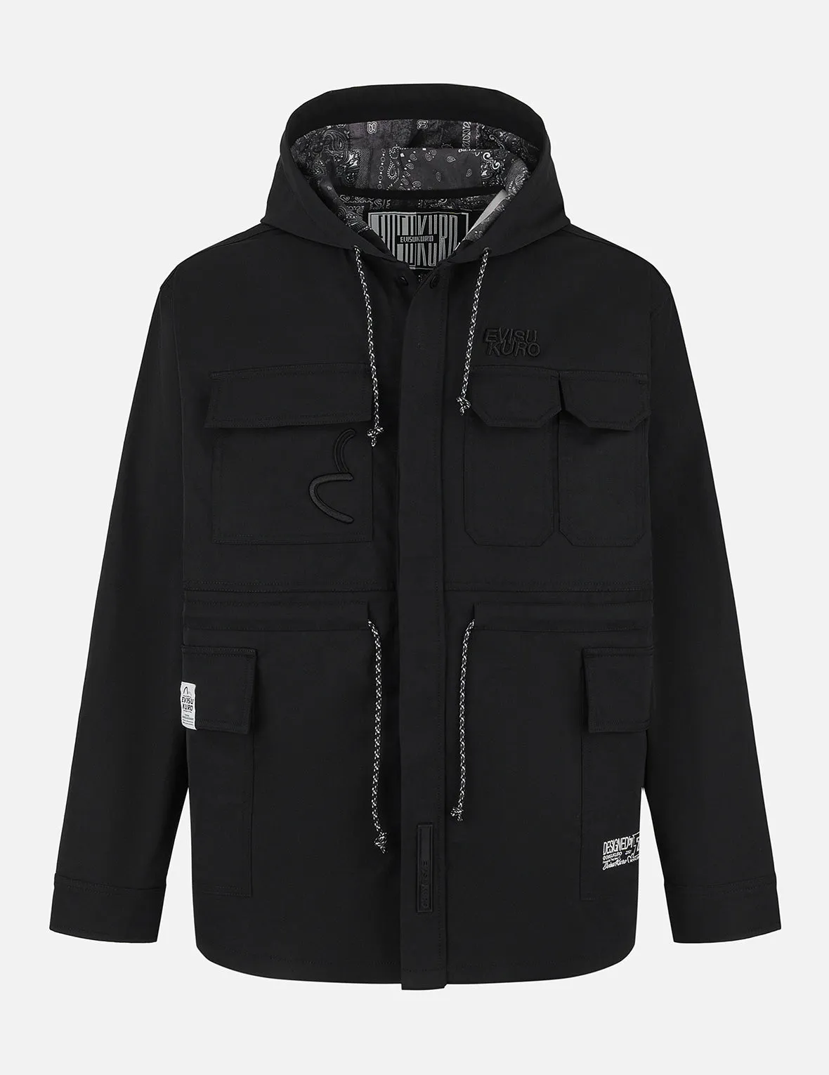Embroidery Multi-pocket Relax Fit Shirt Jacket