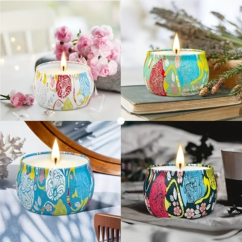 Essential Oil Scented Candle Set - 4pcs