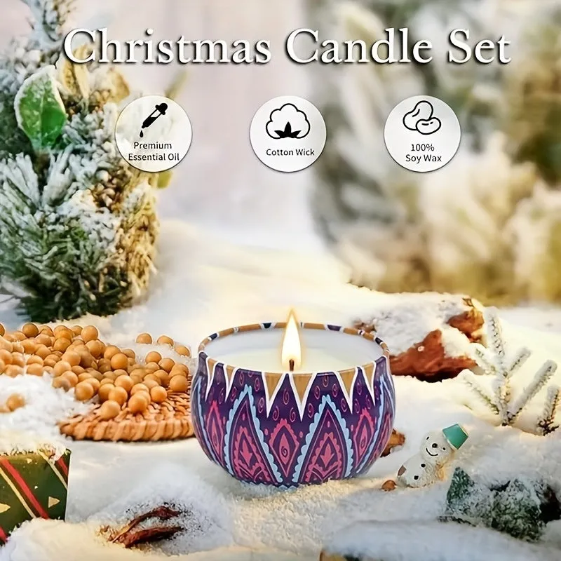 Essential Oil Scented Candle Set - 4pcs