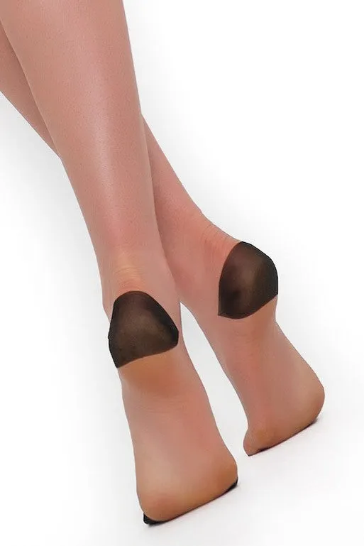Gio Reinforced Heel and Toe Contrast Nylon Stockings