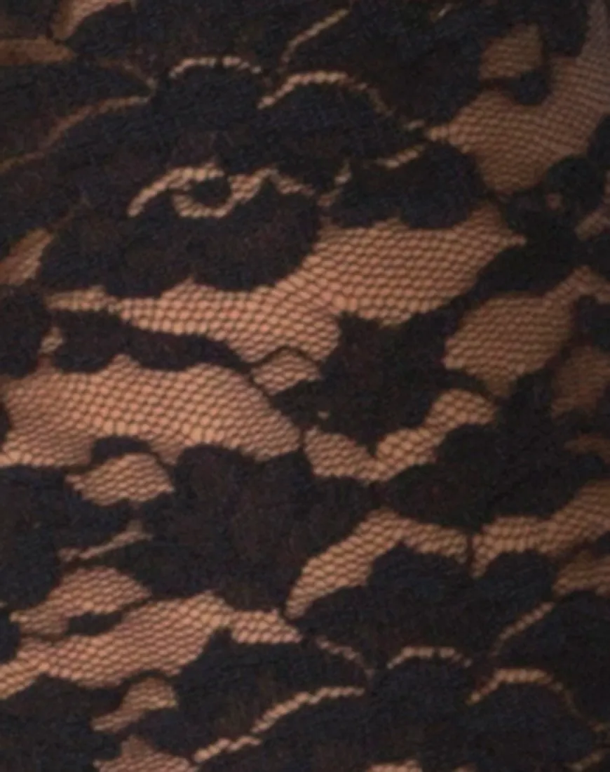 Herlom Flare Trouser in Lace black