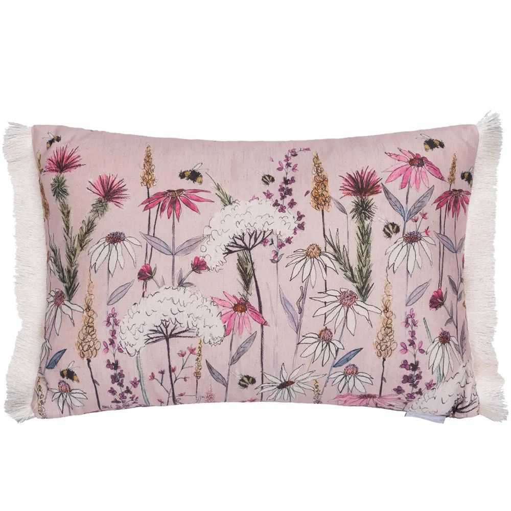Hermione Printed Feather Cushion Blush