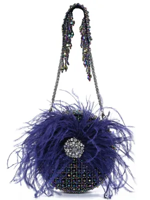 Kiraz Multi-Color  Suede Embellished Clutch