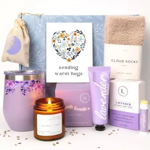 Lavender Spa Gift Basket for Women Relaxation