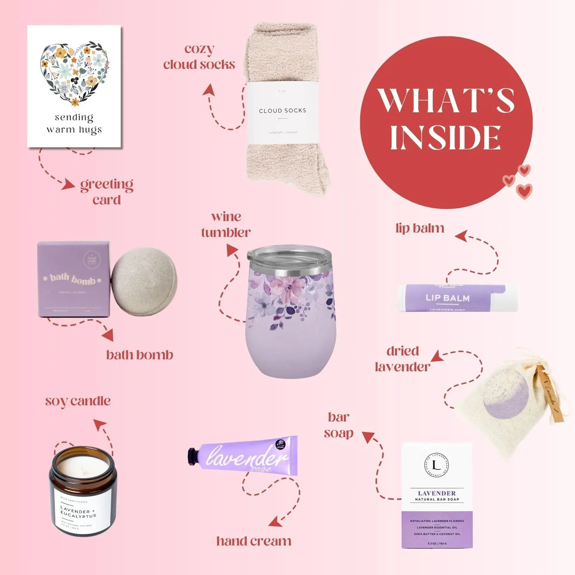 Lavender Spa Gift Basket for Women Relaxation