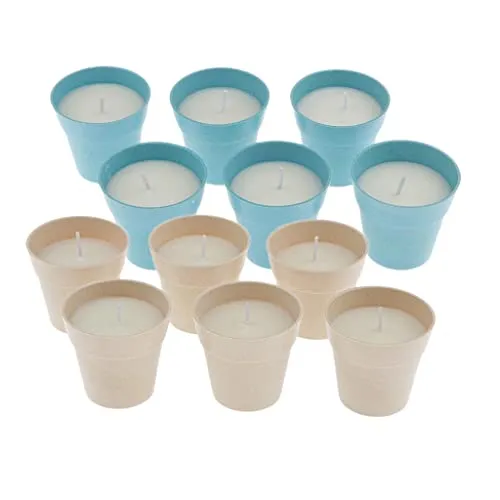 LOOM TREE® 6 Pieces Scented Candle Natural Soy Wax Portable Candle Yellow|Home & Décor|Candle Holders|Tealight Candle Holders