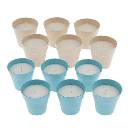LOOM TREE® 6 Pieces Scented Candle Natural Soy Wax Portable Candle Yellow|Home & Décor|Candle Holders|Tealight Candle Holders