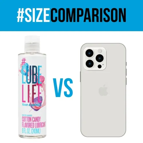 Lube Life Water-Based Cotton Candy Flavored Lubricant, Personal Lube for Men, Women and Couples, Made Without Added Sugar, 8 Fl Oz