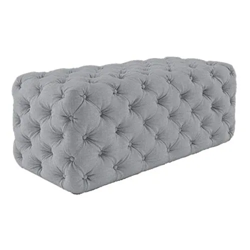LUSTRE ENTERPRISE Kaamos15 Chesterfield Two Seater Coffee Table Cum Ottoman Light Grey Fabric (W 47" x D 16" x H 18")