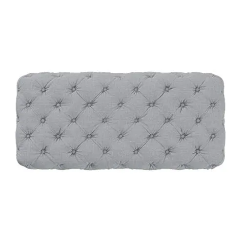 LUSTRE ENTERPRISE Kaamos15 Chesterfield Two Seater Coffee Table Cum Ottoman Light Grey Fabric (W 47" x D 16" x H 18")