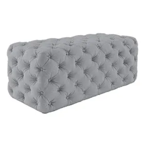LUSTRE ENTERPRISE Kaamos15 Chesterfield Two Seater Coffee Table Cum Ottoman Light Grey Fabric (W 47" x D 16" x H 18")