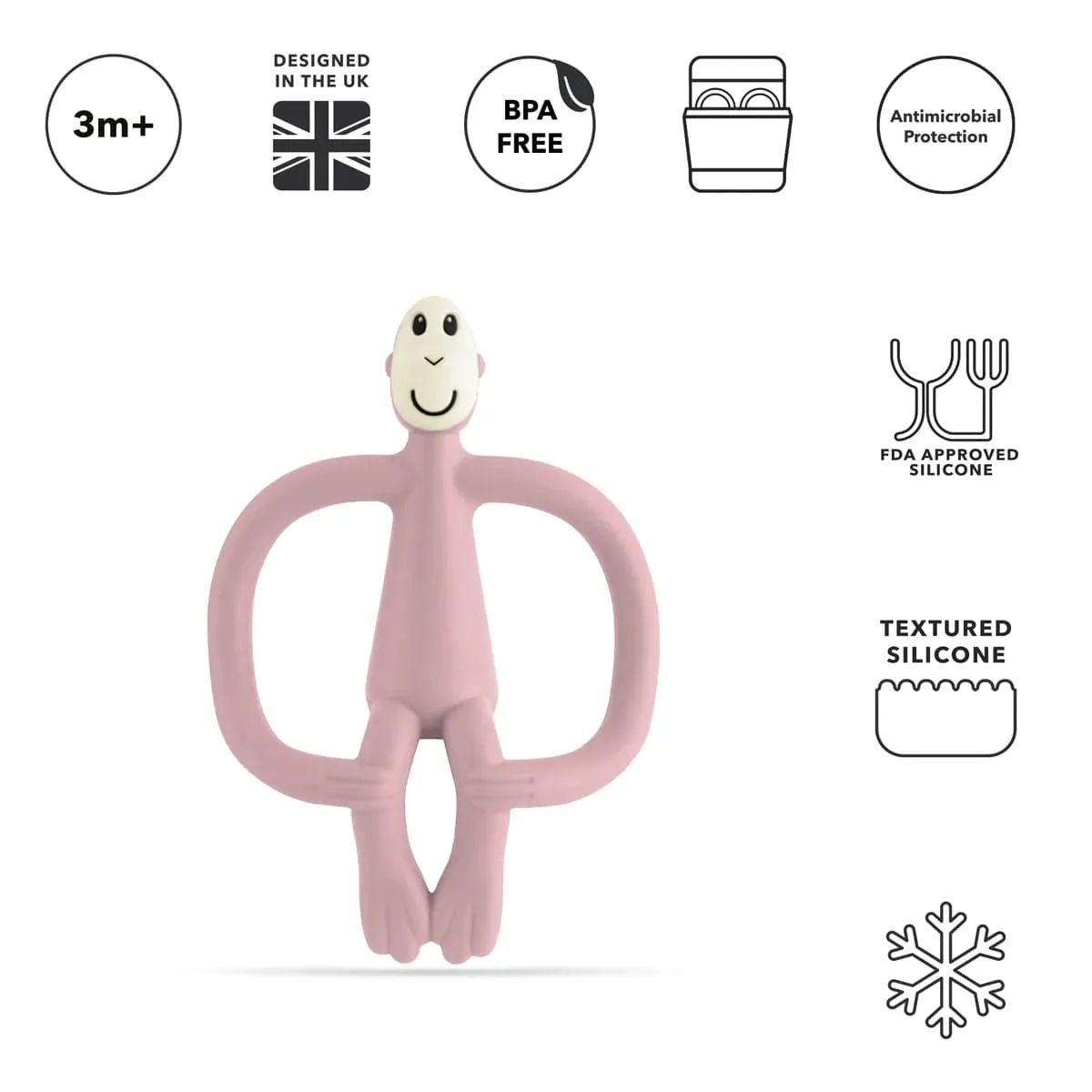 Matchstick Monkey Teething Toy - Dusty Pink