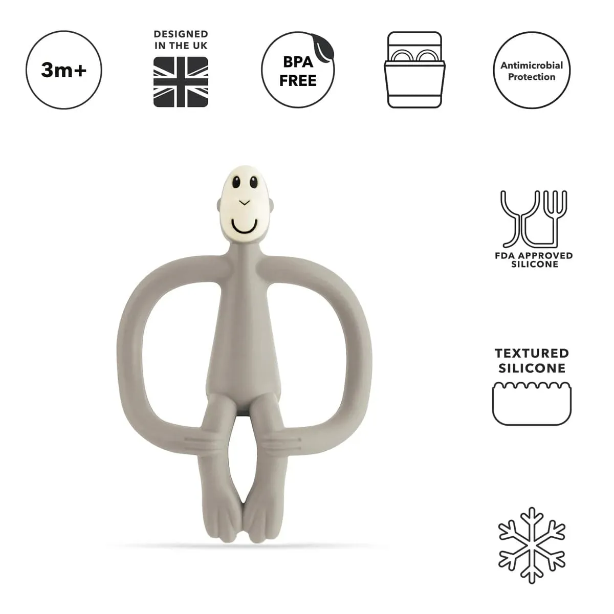 Matchstick Monkey Teething Toy - Grey