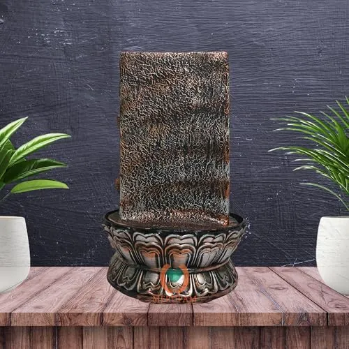 Merupam Buddha Idol Tabletop Waterfall Fountain Meditation Relaxing Indoor Decoration, Zen Fountain for Home, Office, Bedroom Decoration Temple Decoration (M-TFM-G-10)