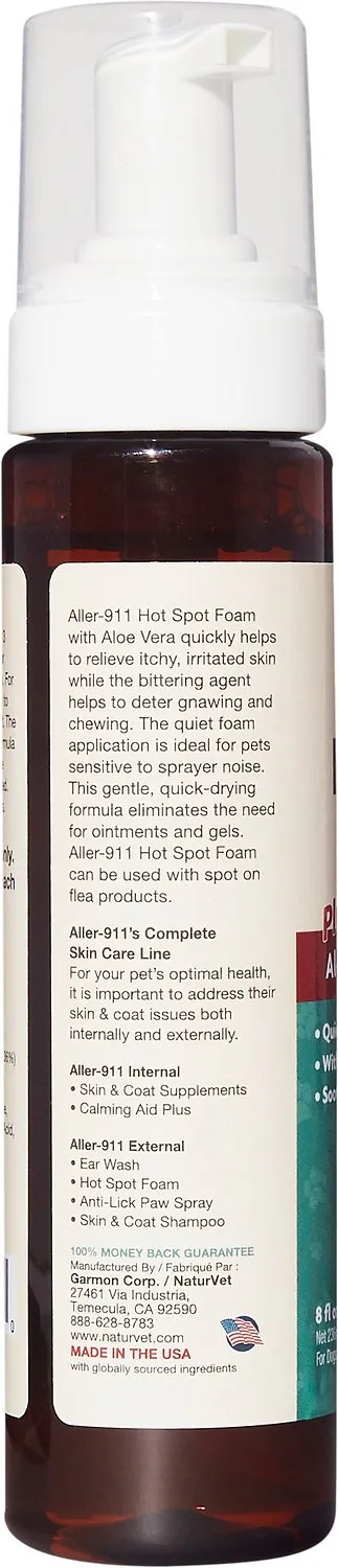 NaturVet Aller-911 Allergy Aid Hot Spot Plus Aloe Vera Dog & Cat Foam
