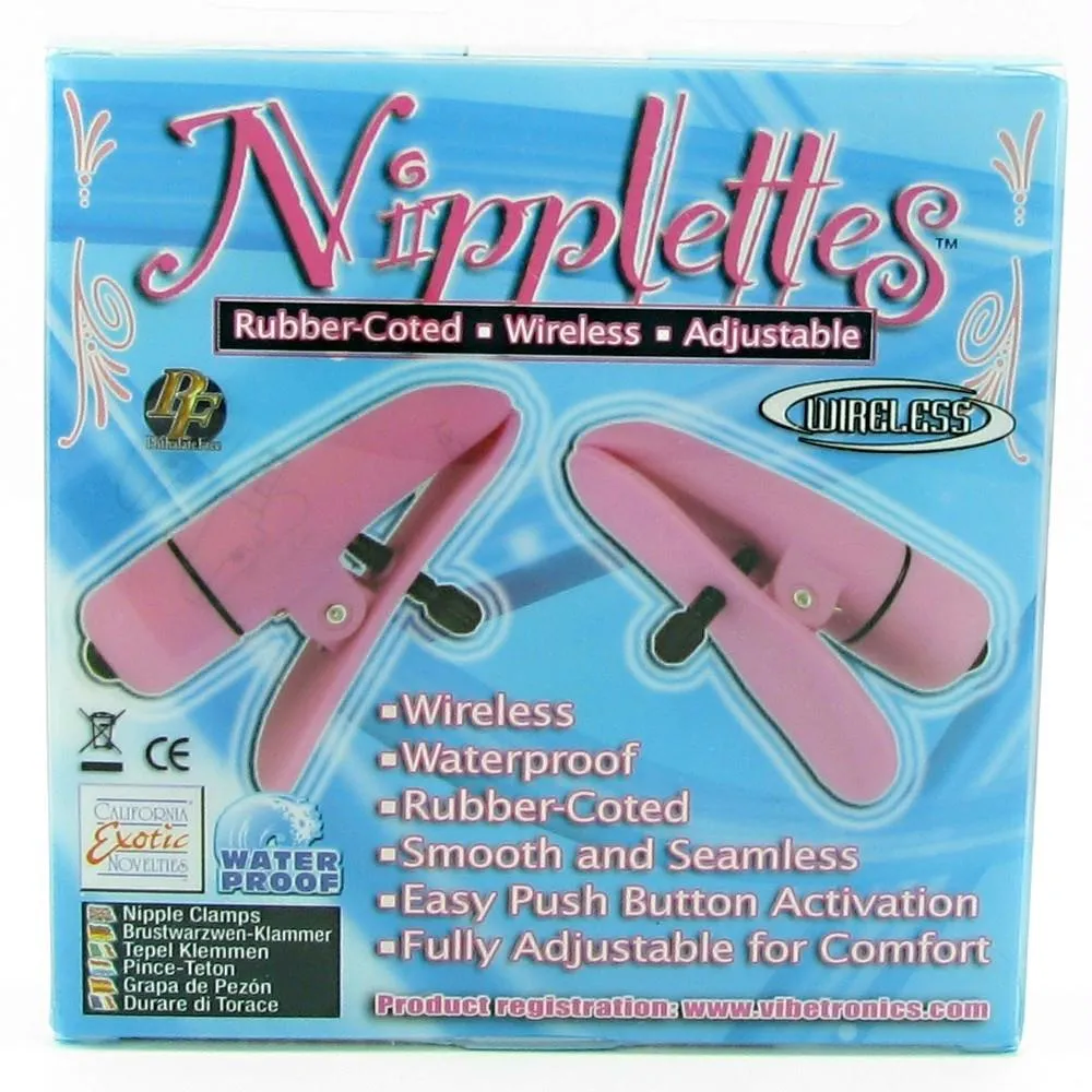 Nipplettes Vibrating Nipple Clamps in Pink