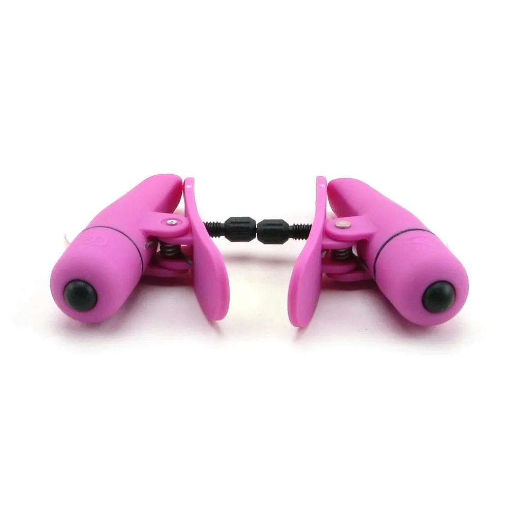 Nipplettes Vibrating Nipple Clamps in Pink