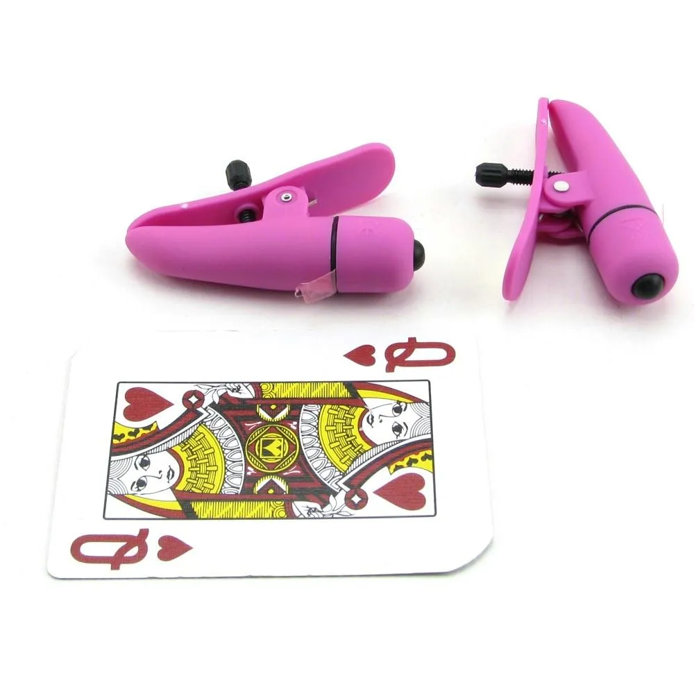 Nipplettes Vibrating Nipple Clamps in Pink