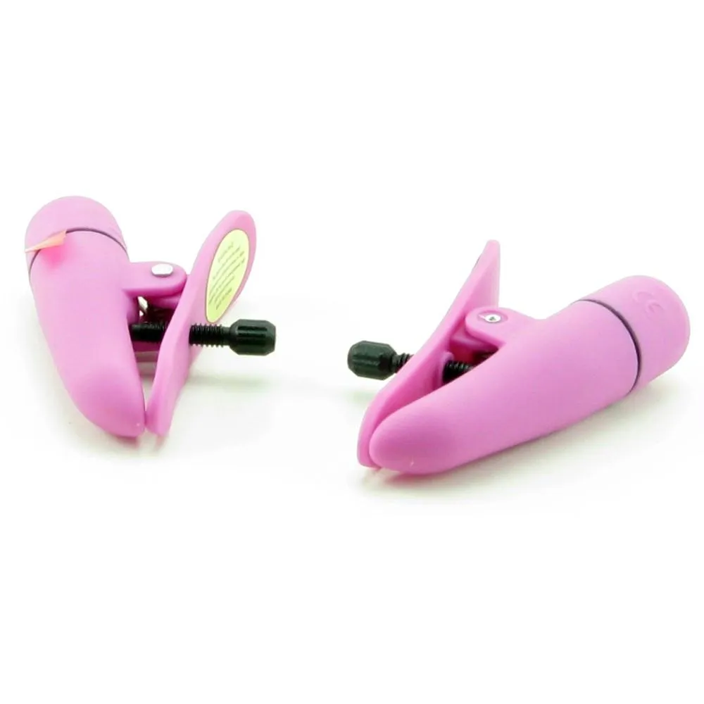 Nipplettes Vibrating Nipple Clamps in Pink