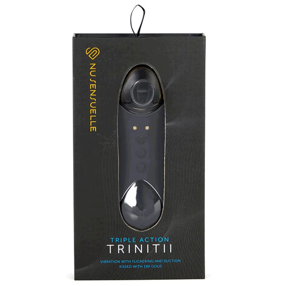 Nu Sensuelle Trinitii Flickering Tongue Clitoral Suction Vibrator - 18K Gold Edition