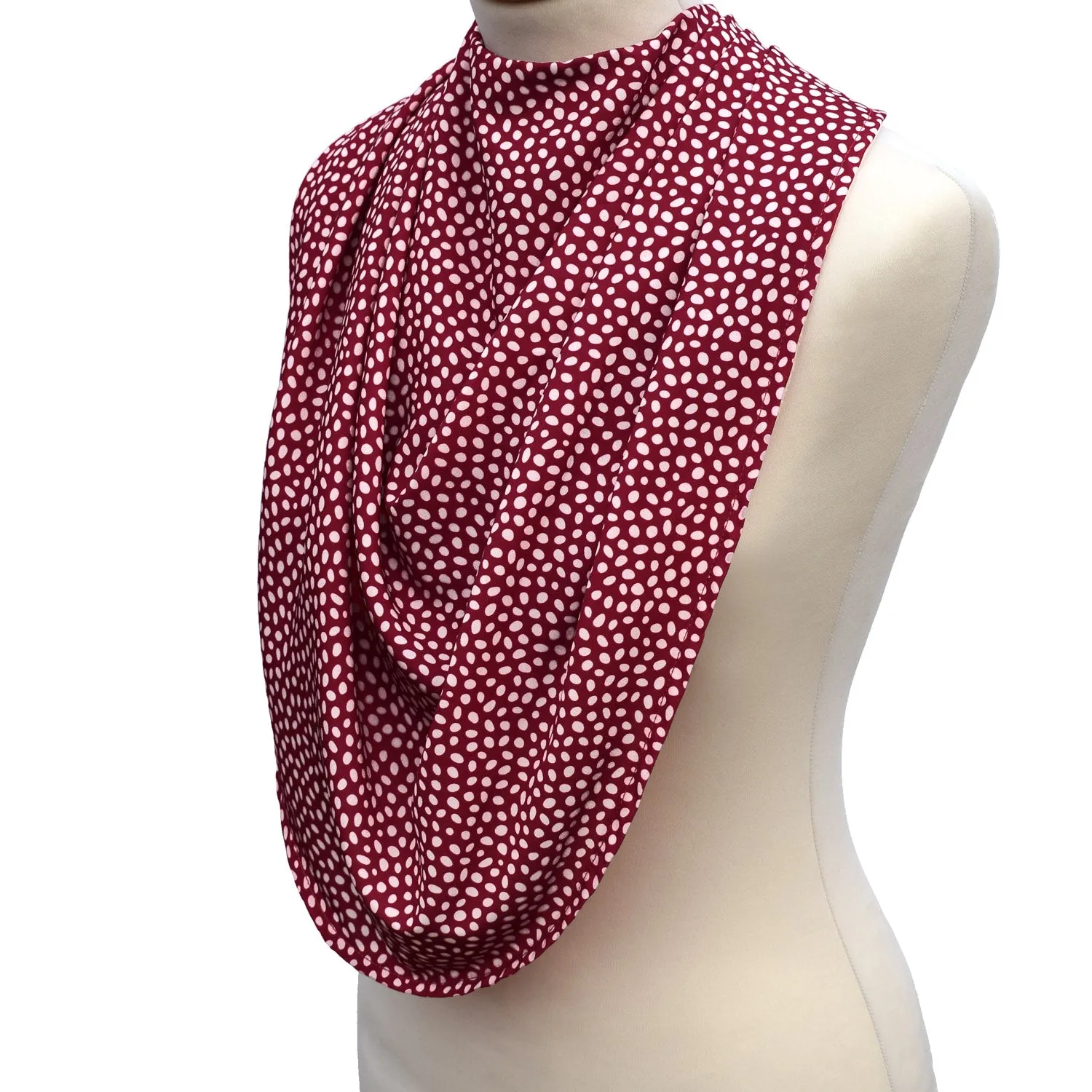 Pashmina Style Clothes Protector - Dotted Burgundy