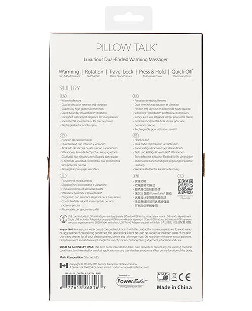 Pillow Talk Sultry Rotating Wand - Pink