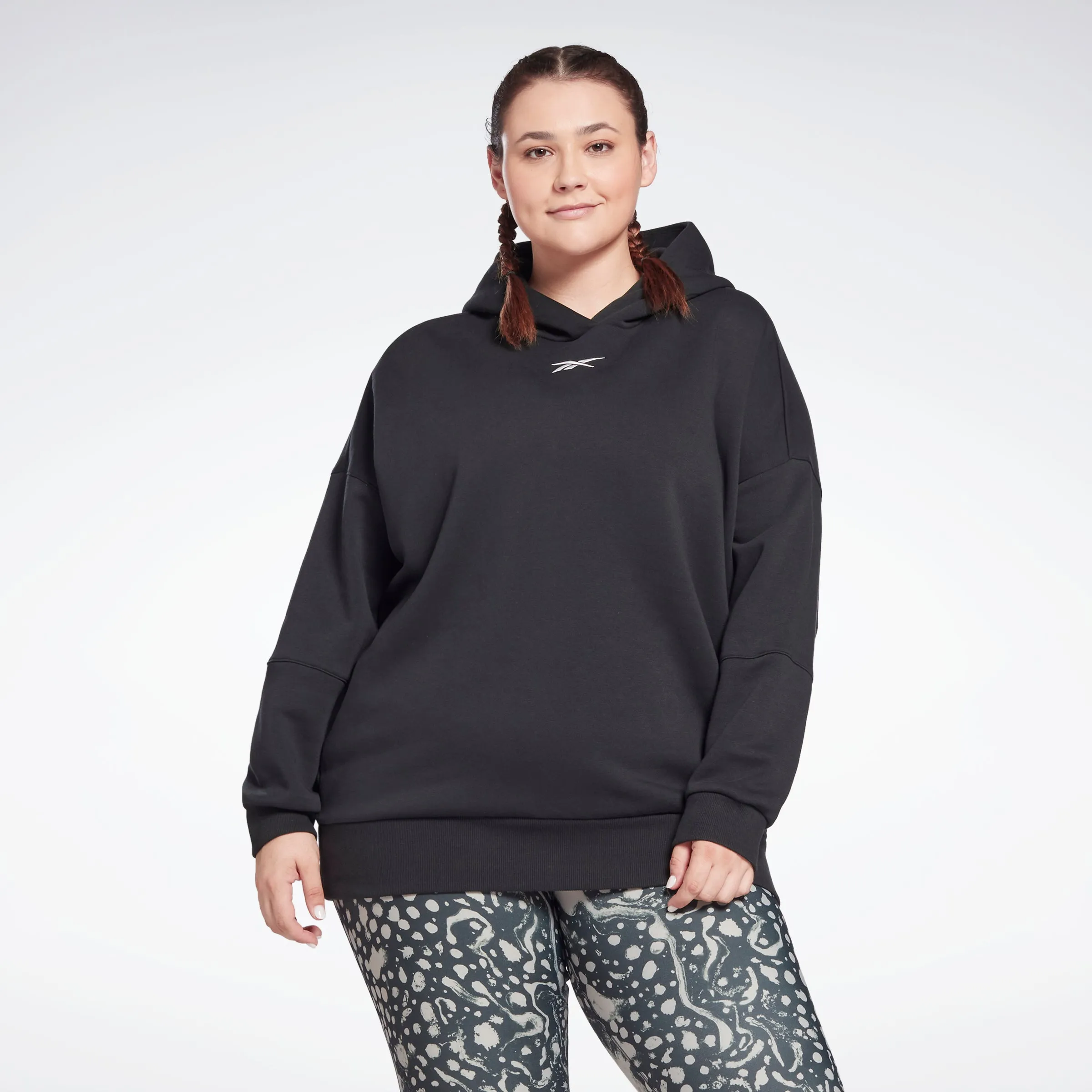 Reebok Apparel Women Studio Recycled Oversize Hoodie (Plus Size) Black
