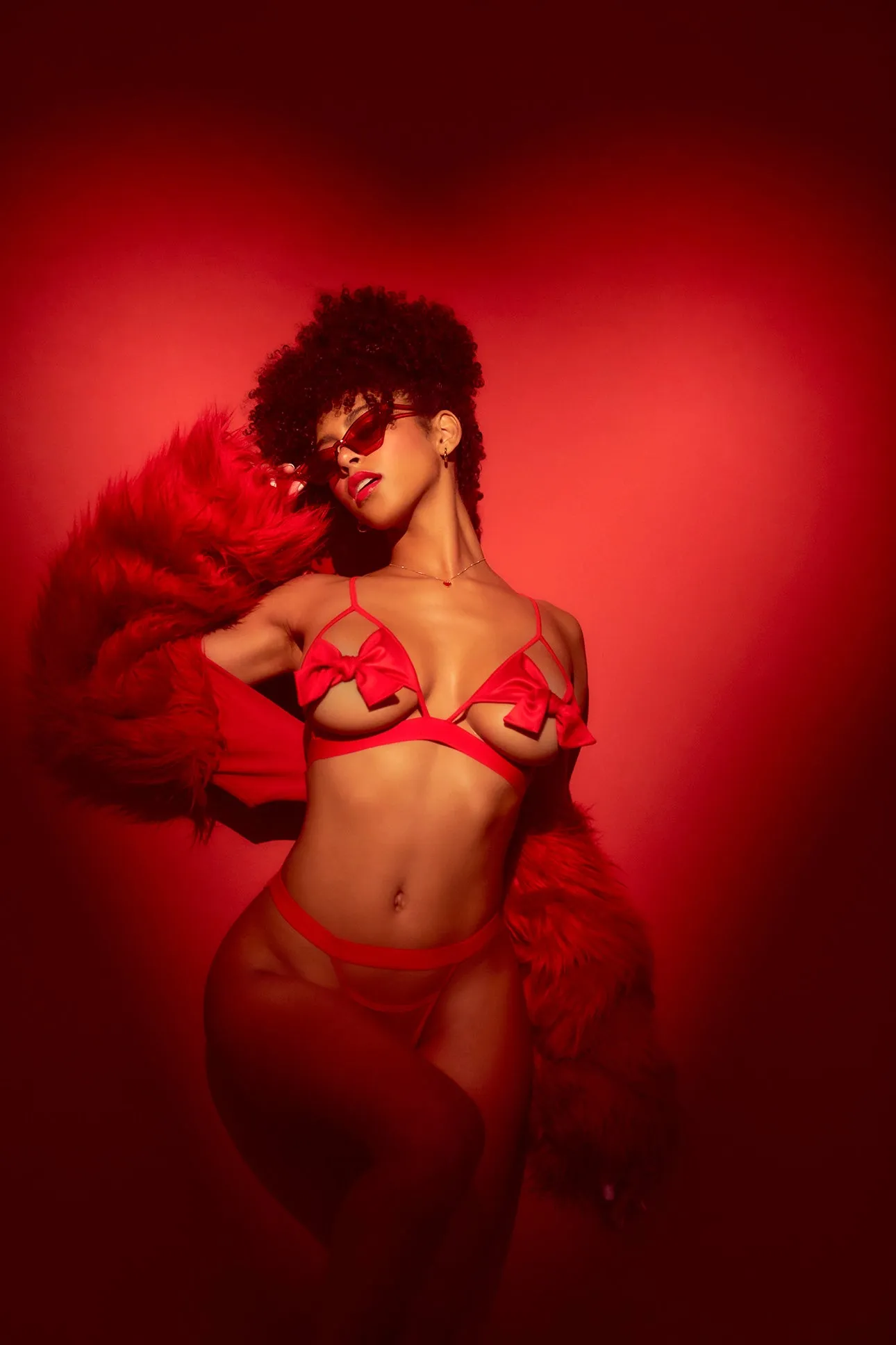 Roja Open Cup Bow Bra Set