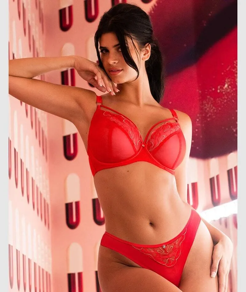 Scantilly Fascinate Plunge Bra - Poppy Red
