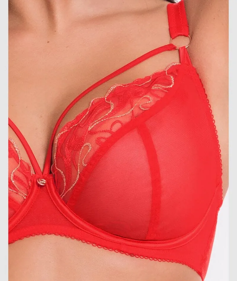 Scantilly Fascinate Plunge Bra - Poppy Red